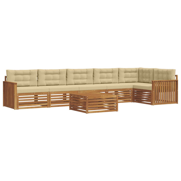Set de canapele de exterior cu pernă 7 pcs Natural și Bej - WALTI WALTI