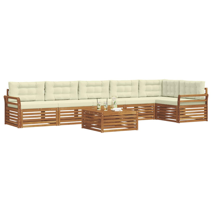 Set de canapele de exterior cu pernă 7 pcs Natural și Crem - WALTI WALTI