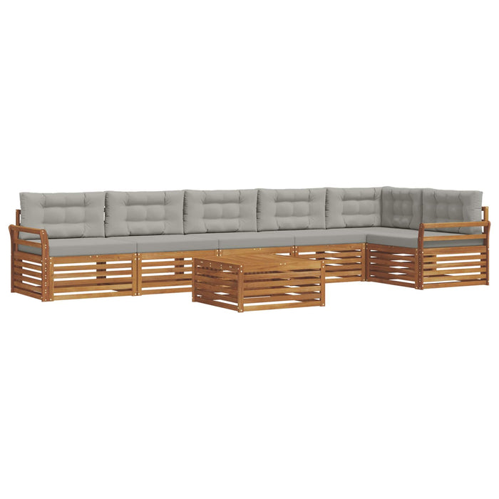 Set de canapele de exterior 7 pcs Gri natural și deschis - WALTI WALTI