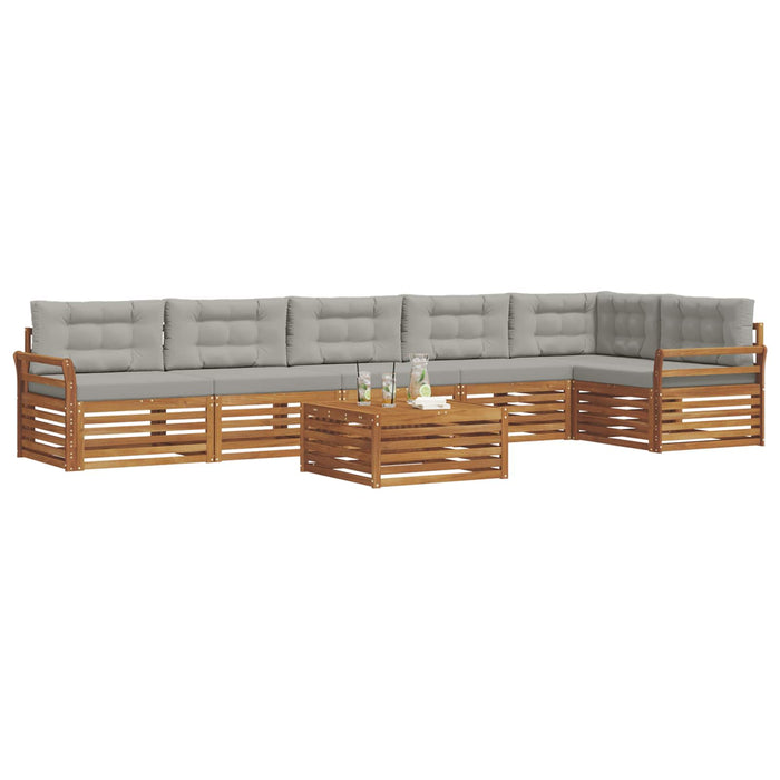Set de canapele de exterior 7 pcs Gri natural și deschis - WALTI WALTI