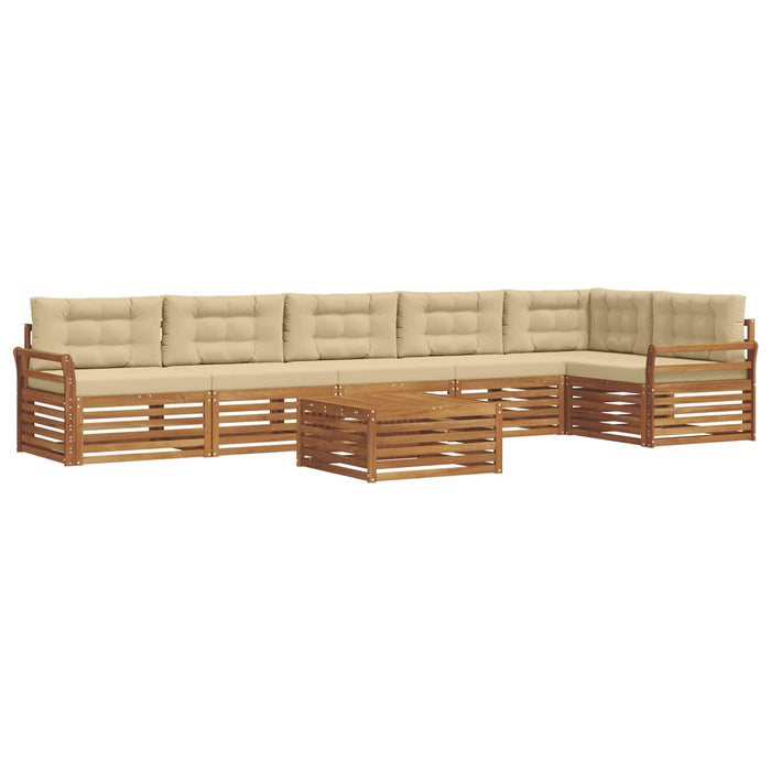 Set de canapele de exterior cu pernă 7 pcs Natural și Bej - WALTI WALTI