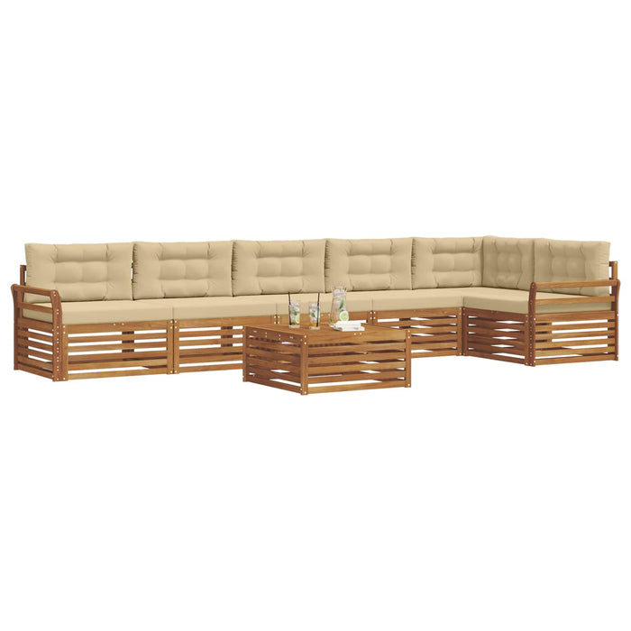 Set de canapele de exterior cu pernă 7 pcs Natural și Bej - WALTI WALTI