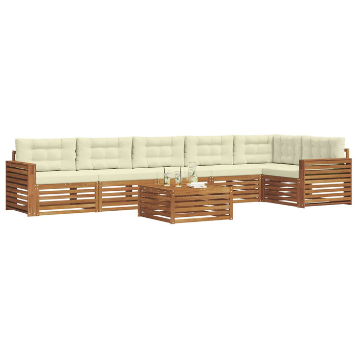 Set de canapele de exterior cu pernă 7 pcs Natural și Crem - WALTI WALTI