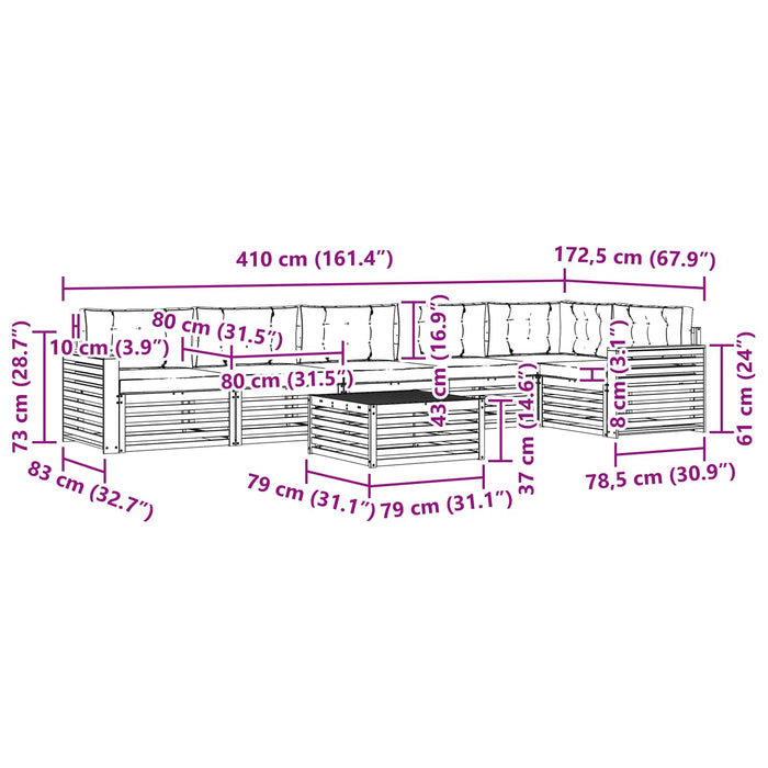 Set de canapele de exterior cu pernă 7 pcs Natural și Antracit - WALTI WALTI