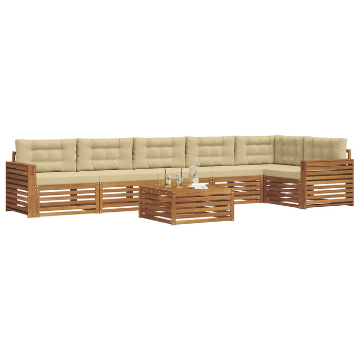 Set de canapele de exterior cu pernă 7 pcs Natural și Bej - WALTI WALTI