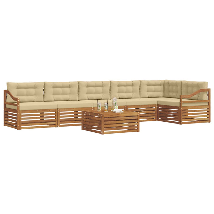 Set de canapele de exterior cu pernă 7 pcs Natural și Bej - WALTI WALTI