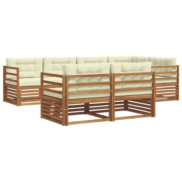 Set de canapele de exterior cu pernă 7 pcs Natural și Crem - WALTI WALTI
