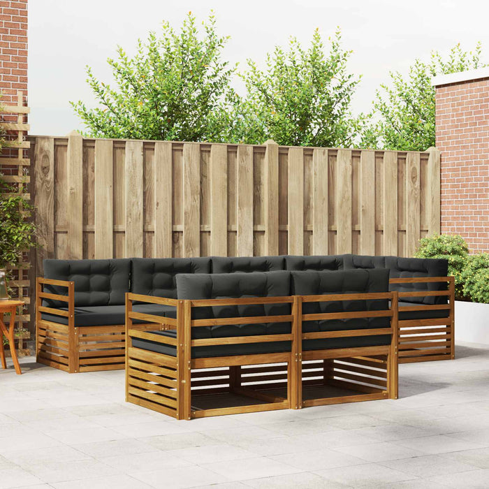Set de canapele de exterior cu pernă 7 pcs Natural și Antracit - WALTI WALTI