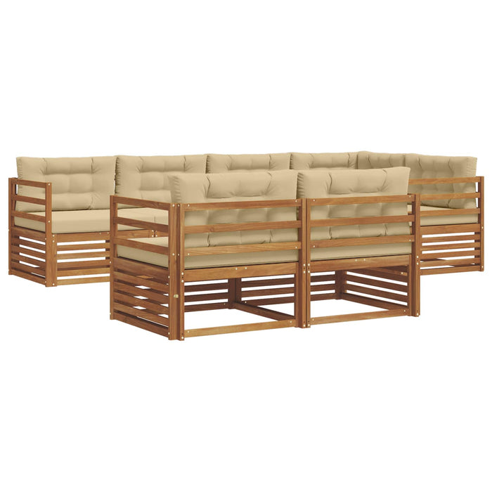Set de canapele de exterior cu pernă 7 pcs Natural și Bej - WALTI WALTI