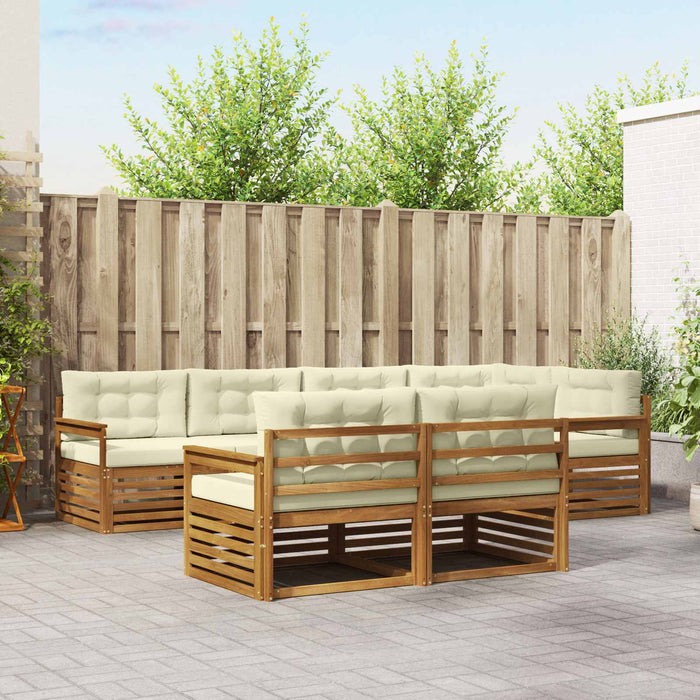 Set de canapele de exterior cu pernă 7 pcs Natural și Crem - WALTI WALTI