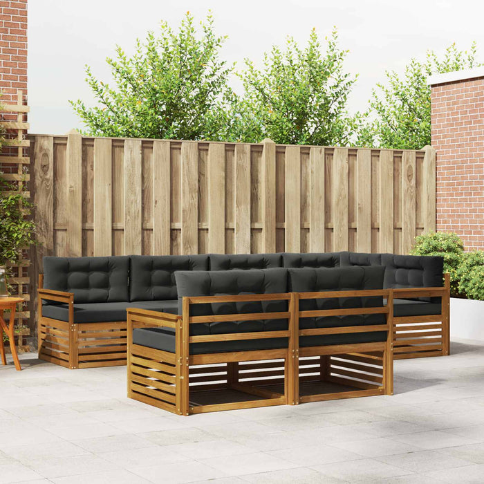 Set de canapele de exterior cu pernă 7 pcs Natural și Antracit - WALTI WALTI