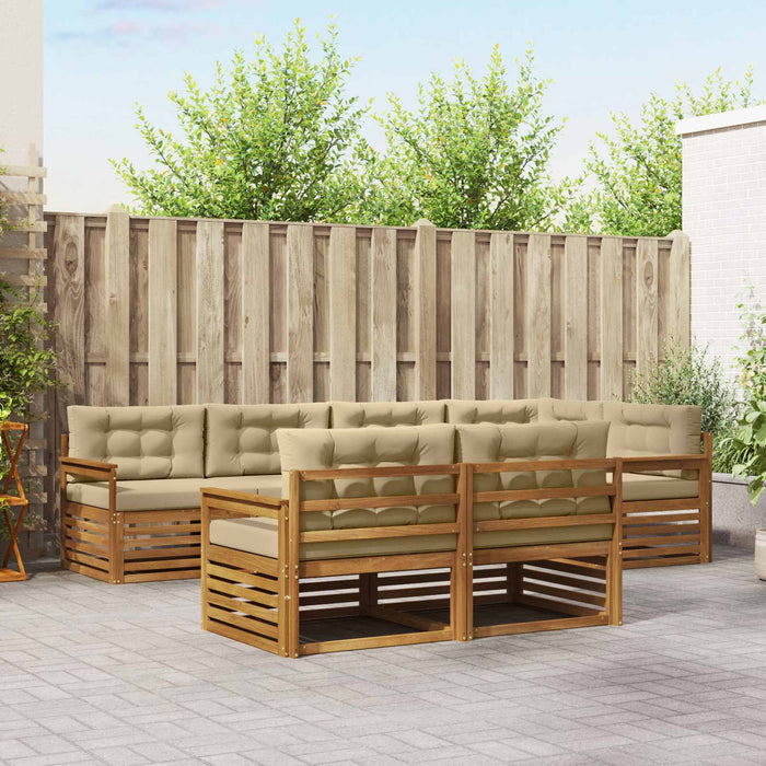 Set de canapele de exterior cu pernă 7 pcs Natural și Bej - WALTI WALTI