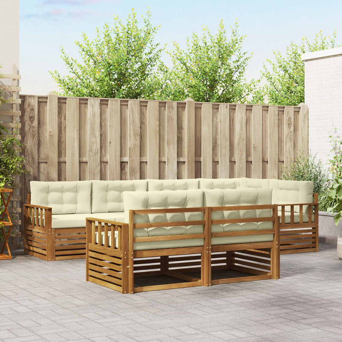 Set de canapele de exterior cu pernă 7 pcs Natural și Crem - WALTI WALTI