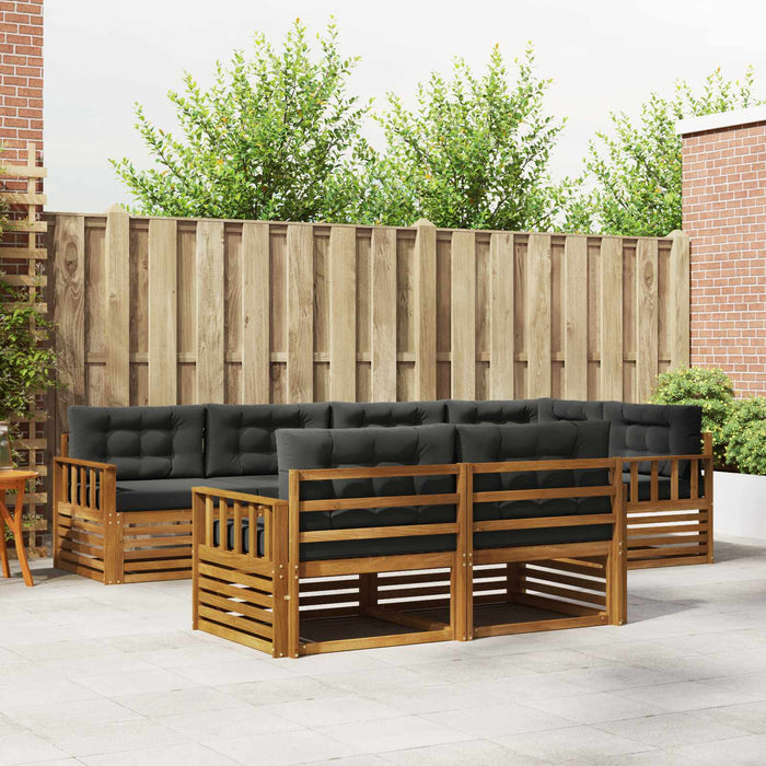 Set de canapele de exterior cu pernă 7 pcs Natural și Antracit - WALTI WALTI