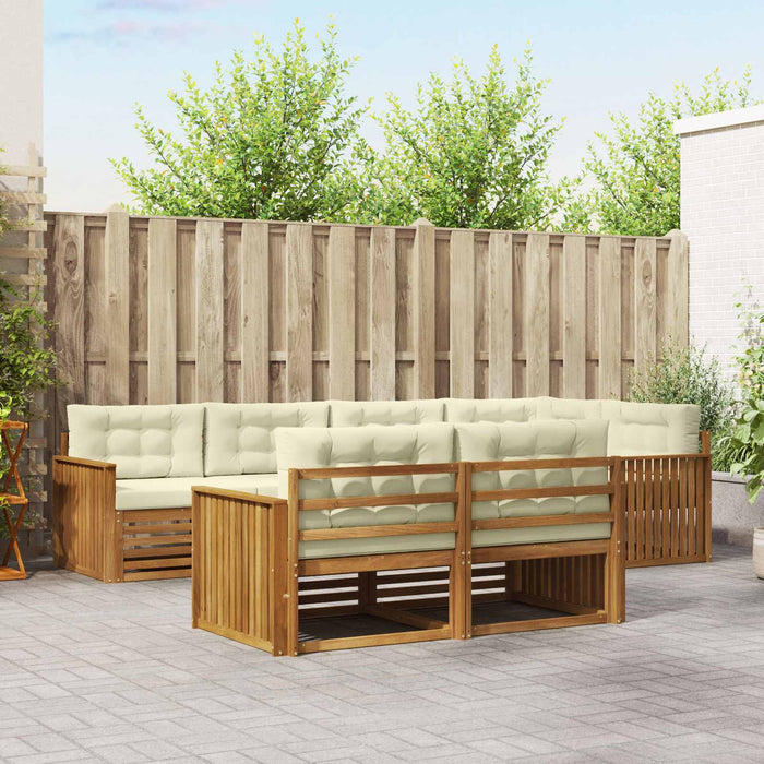 Set de canapele de exterior cu pernă 7 pcs Natural și Crem - WALTI WALTI