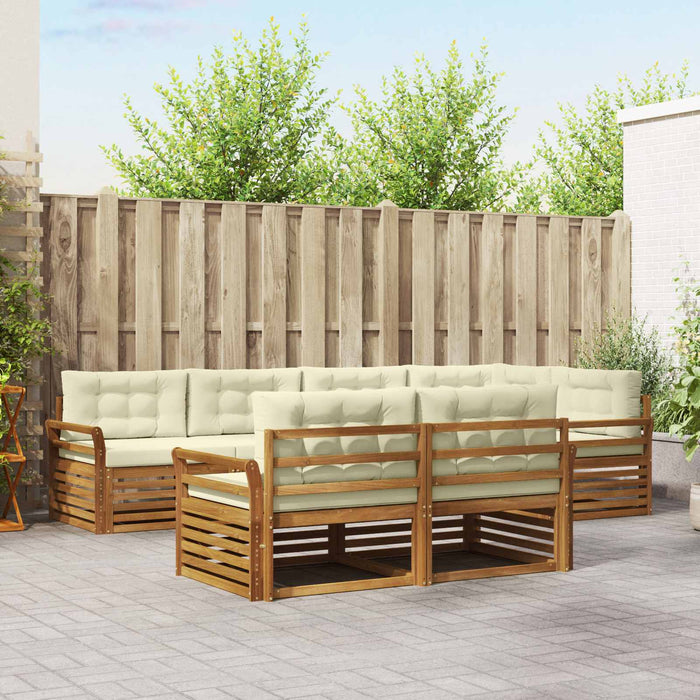 Set de canapele de exterior cu pernă 7 pcs Natural și Crem - WALTI WALTI