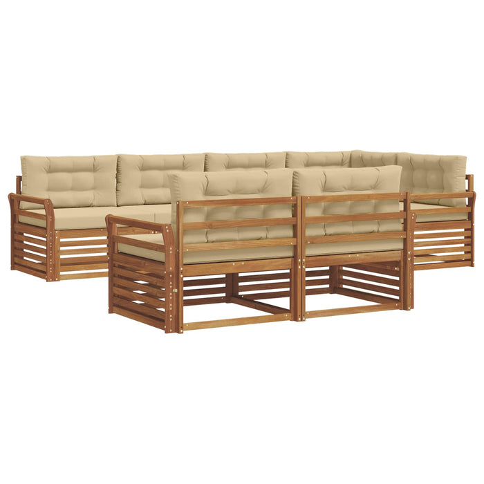Set de canapele de exterior cu pernă 7 pcs Natural și Bej - WALTI WALTI