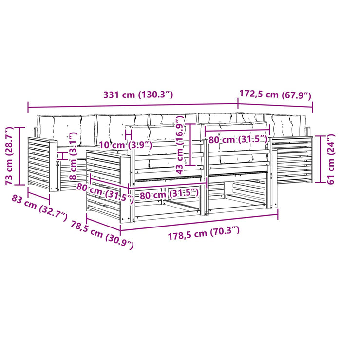 Set de canapele de exterior cu pernă 7 pcs Natural și Antracit - WALTI WALTI