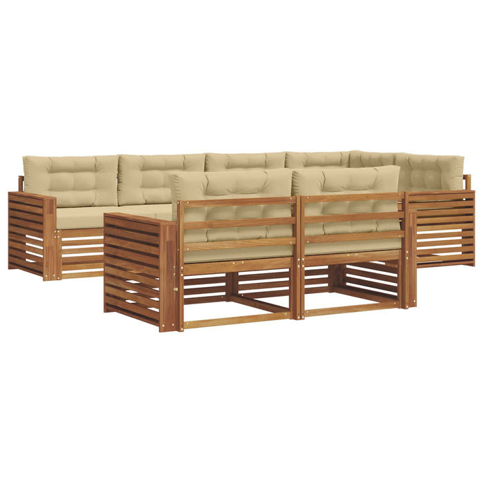 Set de canapele de exterior cu pernă 7 pcs Natural și Bej - WALTI WALTI