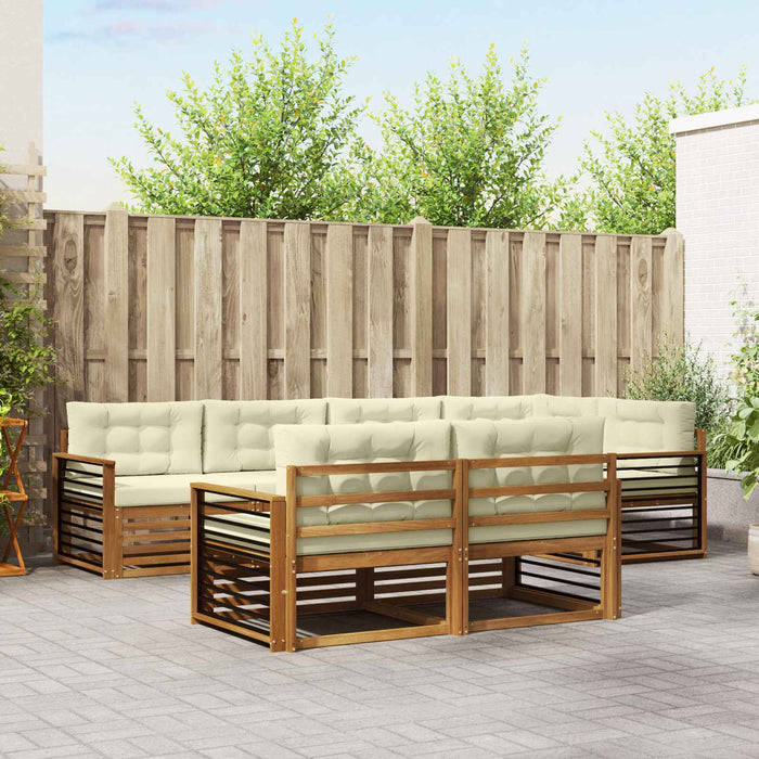 Set de canapele de exterior cu pernă 7 pcs Natural și Crem - WALTI WALTI