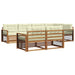 Set de canapele de exterior cu pernă 7 pcs Natural și Crem - WALTI WALTI