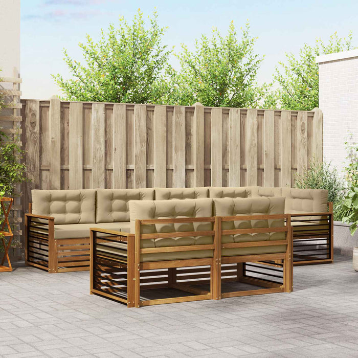 Set de canapele de exterior cu pernă 7 pcs Natural și Bej - WALTI WALTI