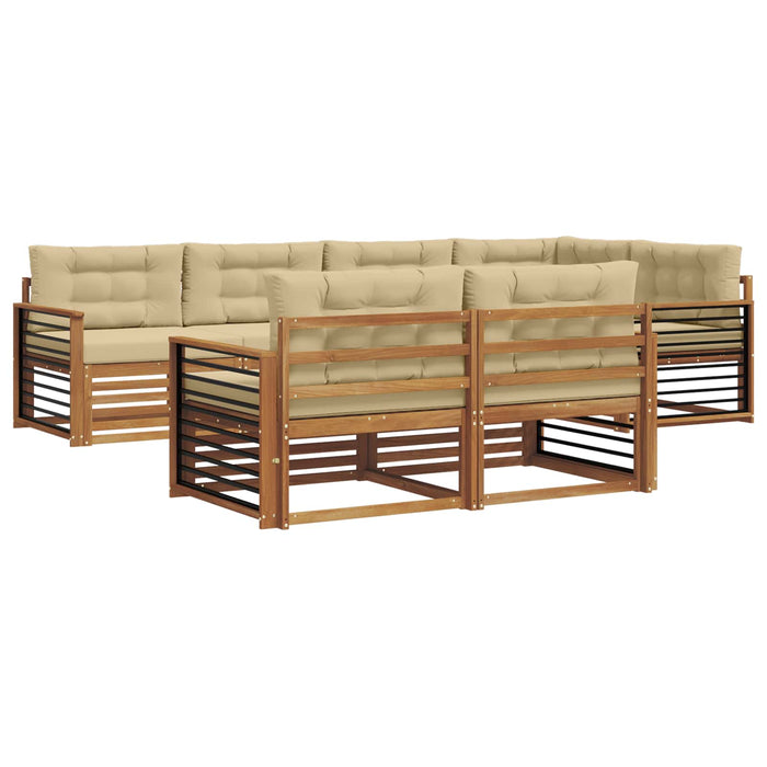 Set de canapele de exterior cu pernă 7 pcs Natural și Bej - WALTI WALTI