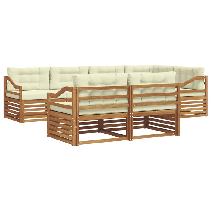 Set de canapele de exterior cu pernă 7 pcs Natural și Crem - WALTI WALTI