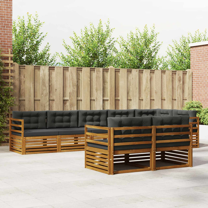 Set de canapele de exterior cu pernă 8 pcs Natural și Antracit - WALTI WALTI