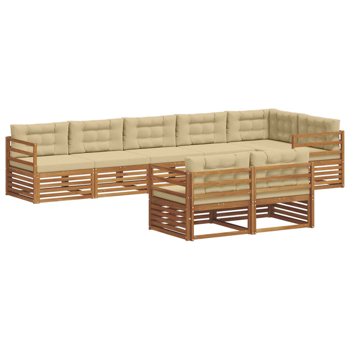 Set de canapele de exterior cu pernă 8 pcs Natural și Bej - WALTI WALTI