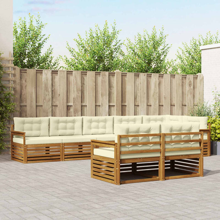 Set de canapele de exterior cu pernă 8 pcs Natural și Crem - WALTI WALTI