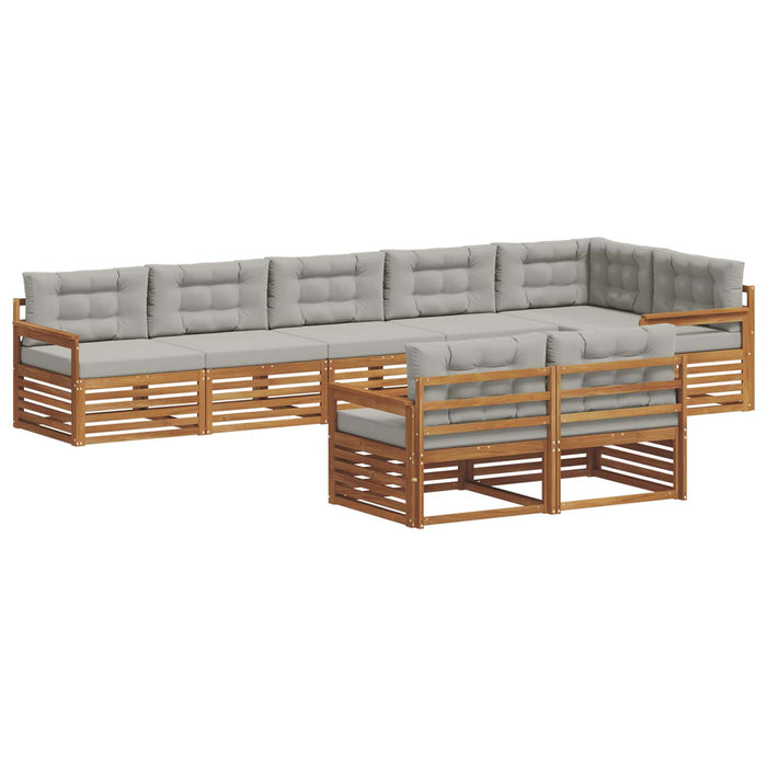 Set de canapele de exterior 8 pcs Gri natural și deschis - WALTI WALTI