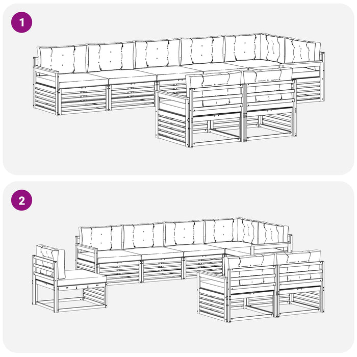Set de canapele de exterior cu pernă 8 pcs Natural și Antracit - WALTI WALTI