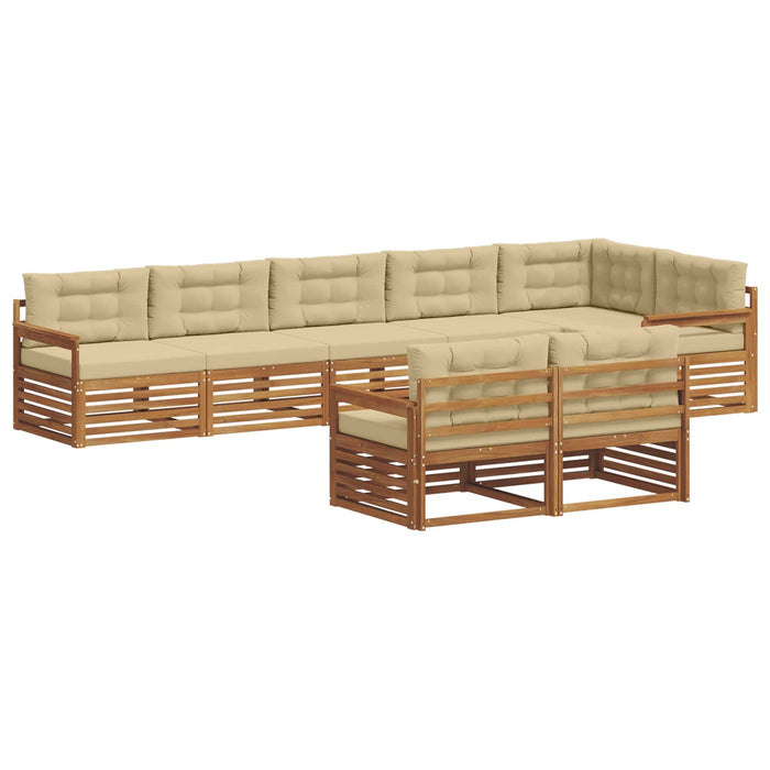 Set de canapele de exterior cu pernă 8 pcs Natural și Bej - WALTI WALTI