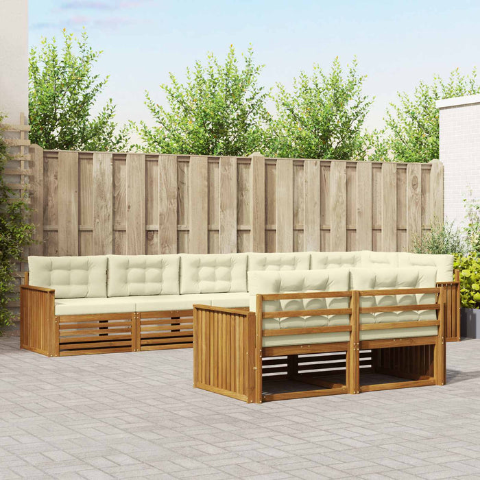 Set de canapele de exterior cu pernă 8 pcs Natural și Crem - WALTI WALTI