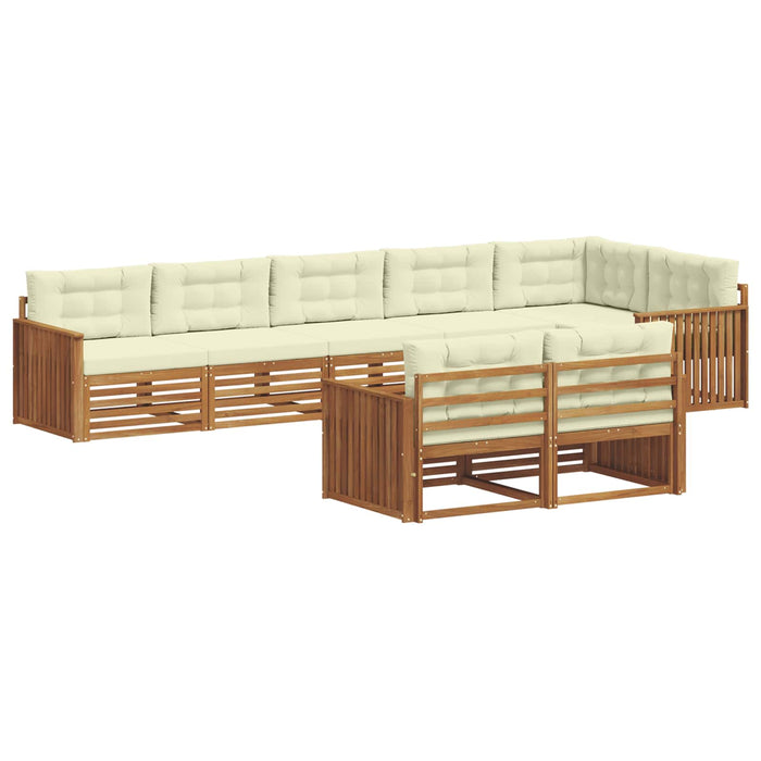 Set de canapele de exterior cu pernă 8 pcs Natural și Crem - WALTI WALTI