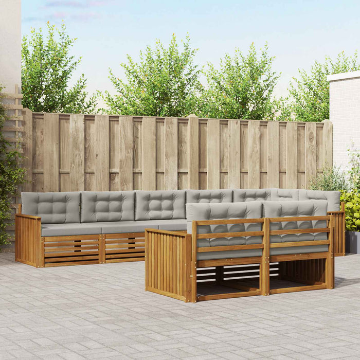 Set de canapele de exterior 8 pcs Gri natural și deschis - WALTI WALTI