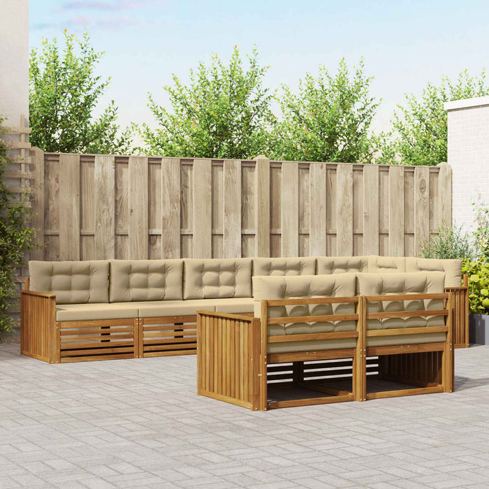 Set de canapele de exterior cu pernă 8 pcs Natural și Bej - WALTI WALTI