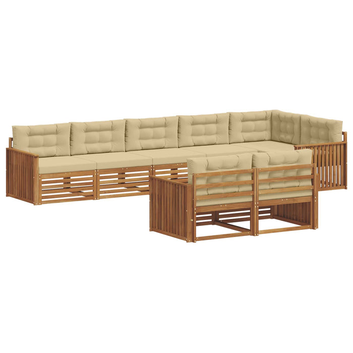 Set de canapele de exterior cu pernă 8 pcs Natural și Bej - WALTI WALTI