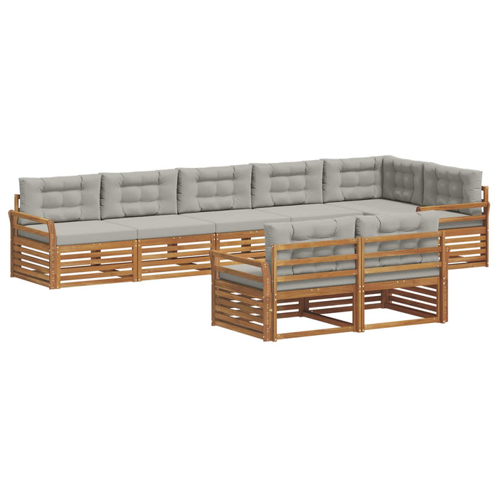 Set de canapele de exterior 8 pcs Gri natural și deschis - WALTI WALTI