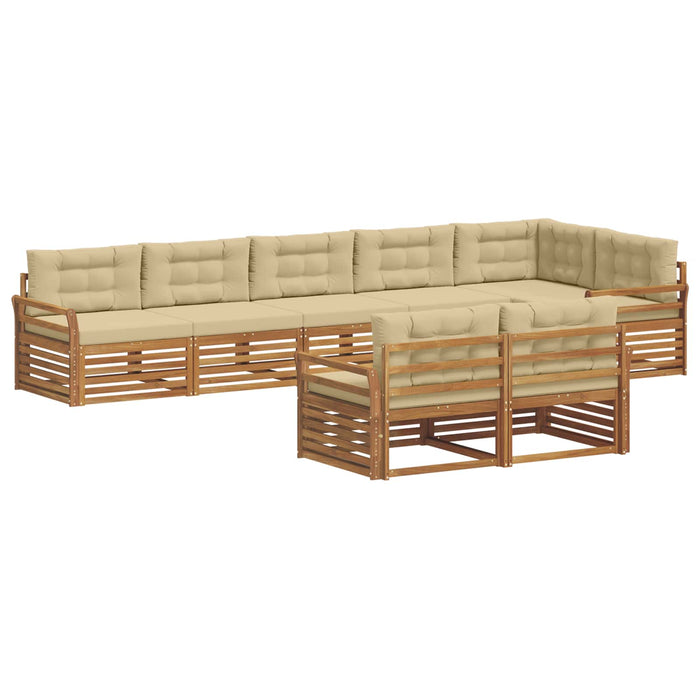 Set de canapele de exterior cu pernă 8 pcs Natural și Bej - WALTI WALTI