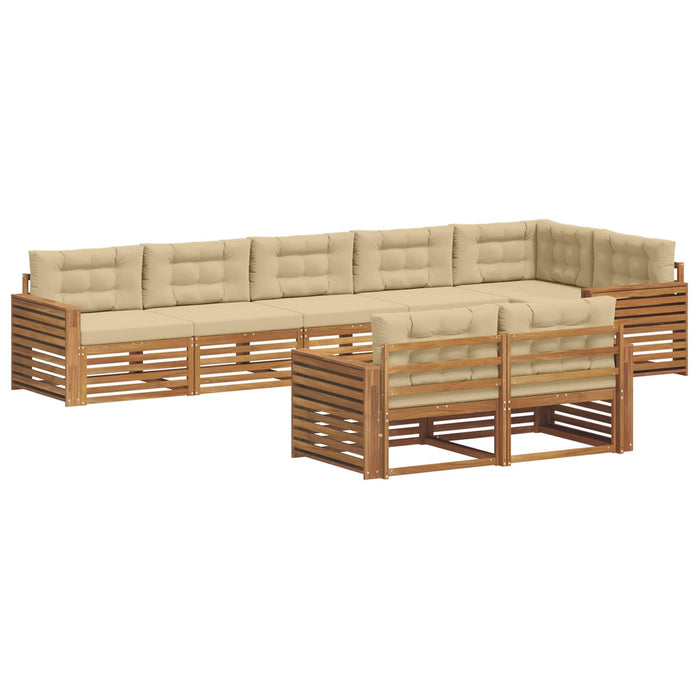Set de canapele de exterior cu pernă 8 pcs Natural și Bej - WALTI WALTI