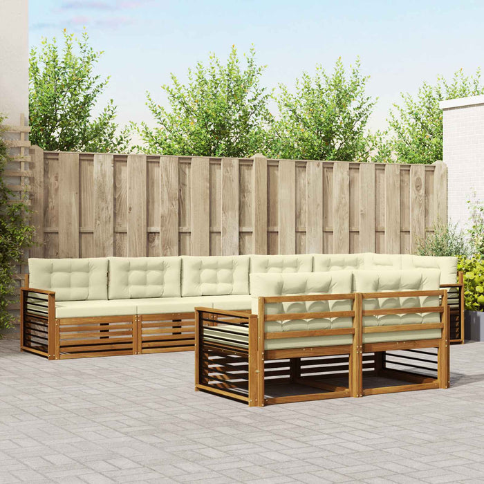 Set de canapele de exterior cu pernă 8 pcs Natural și Crem - WALTI WALTI