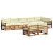 Set de canapele de exterior cu pernă 8 pcs Natural și Crem - WALTI WALTI
