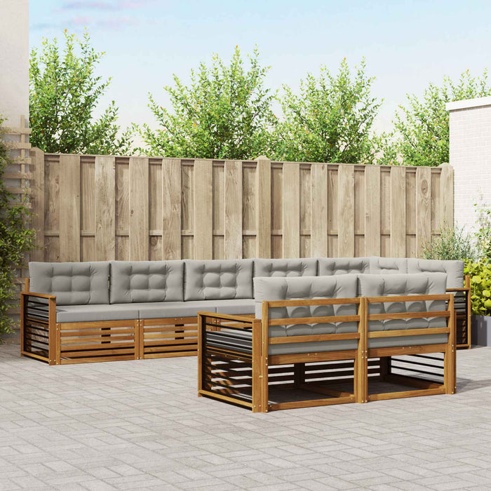 Set de canapele de exterior 8 pcs Gri natural și deschis - WALTI WALTI