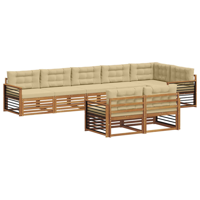Set de canapele de exterior cu pernă 8 pcs Natural și Bej - WALTI WALTI