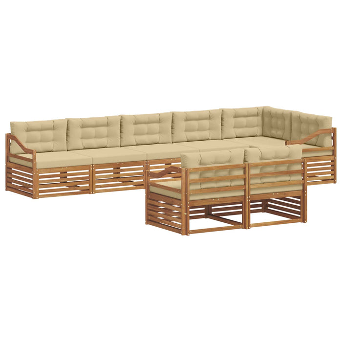 Set de canapele de exterior cu pernă 8 pcs Natural și Bej - WALTI WALTI