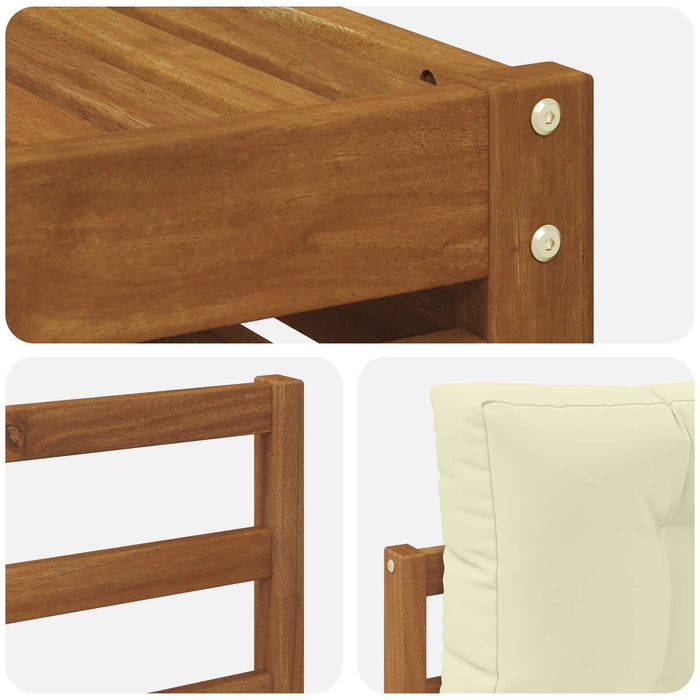 Set de canapele de exterior cu pernă 9 pcs Natural și Crem - WALTI WALTI