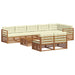 Set de canapele de exterior cu pernă 9 pcs Natural și Crem - WALTI WALTI