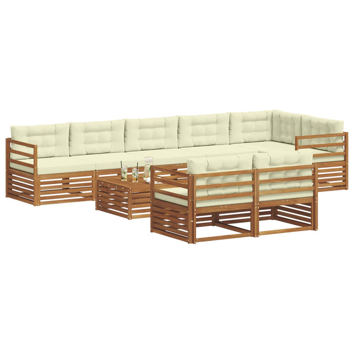 Set de canapele de exterior cu pernă 9 pcs Natural și Crem - WALTI WALTI